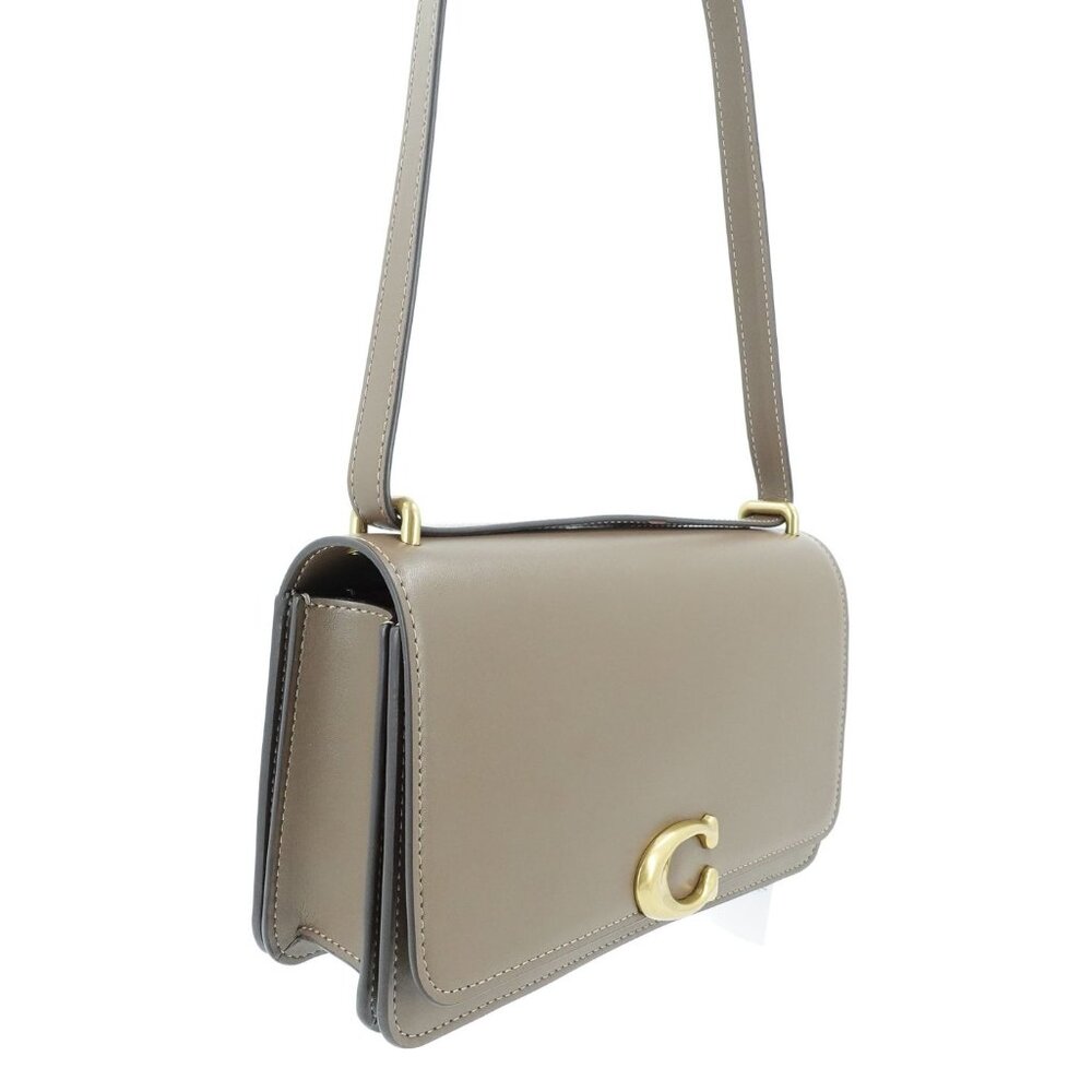 Coach Bandit Leather Shoulder Bag Dark Stone Gray OS - Picture 11 of 12